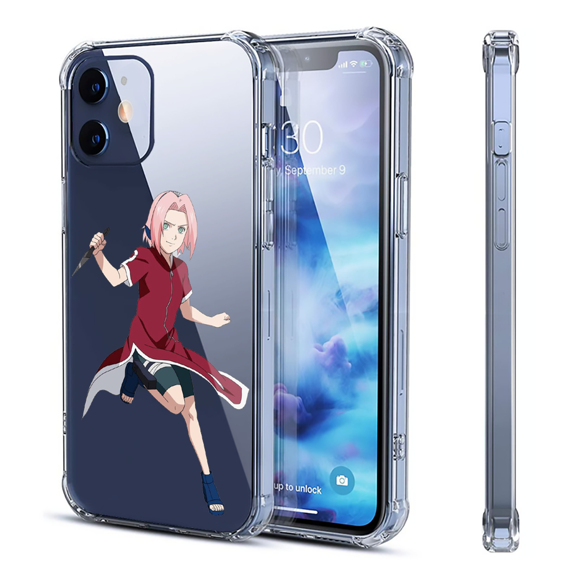 （画像用） NARUTO -ナルト- 春野サクラ Haruno Sakura 【iPhone 12シリーズ対応】透明スマホケース（クリアソフトケース）